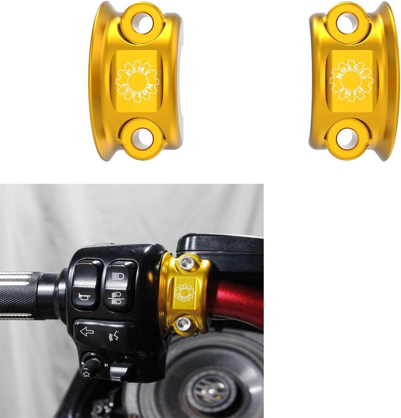 PJMTCUSTOM Gold Clutch Handlebar Clamp Lever Bracket Fits for Harley Davidson XL, Softail, Dyna, Touring (Gold) - Image 1